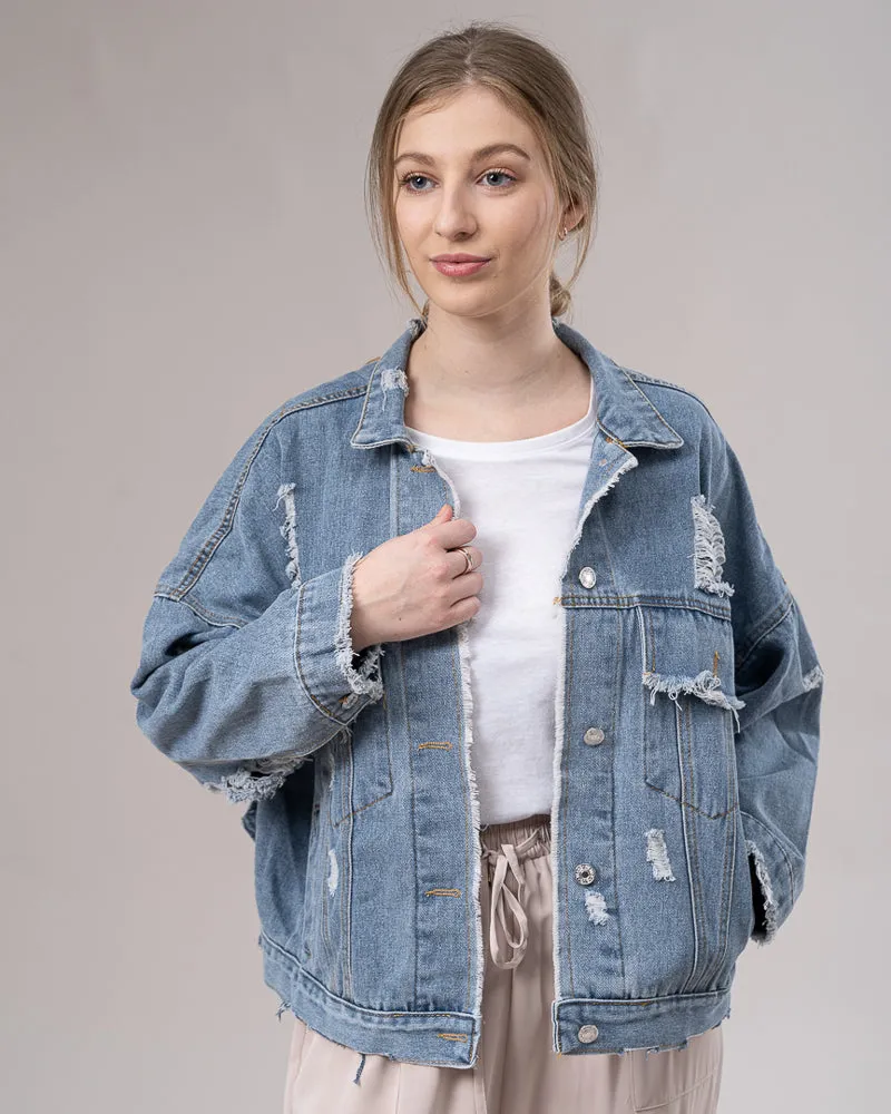 Ripped Back Denim Jacket