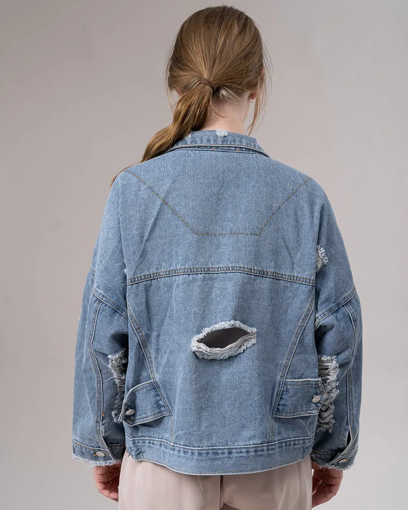 Ripped Back Denim Jacket