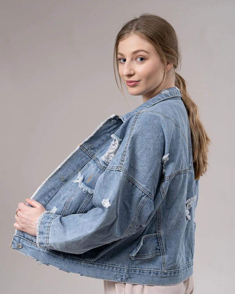 Ripped Back Denim Jacket