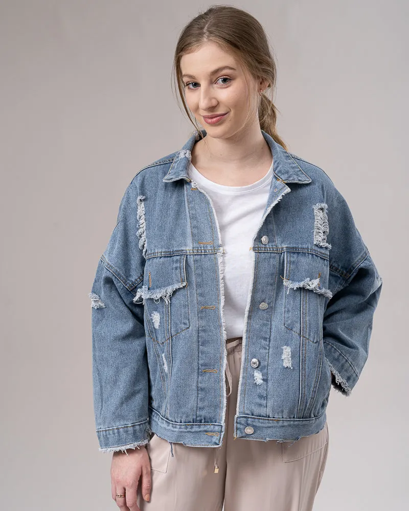 Ripped Back Denim Jacket