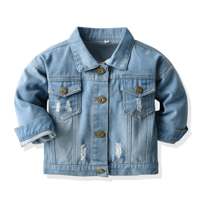 Ripped Button Denim Jacket