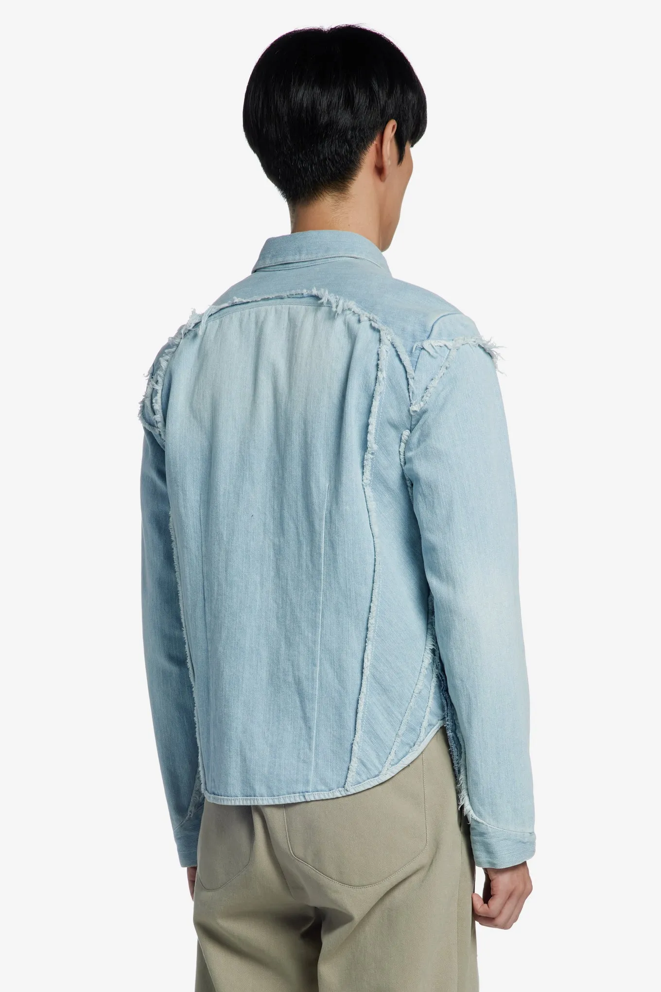 RIPPED DENIM SHIRT JACKET