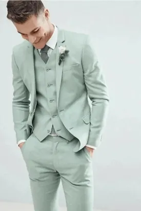 Sage green wedding suit for men