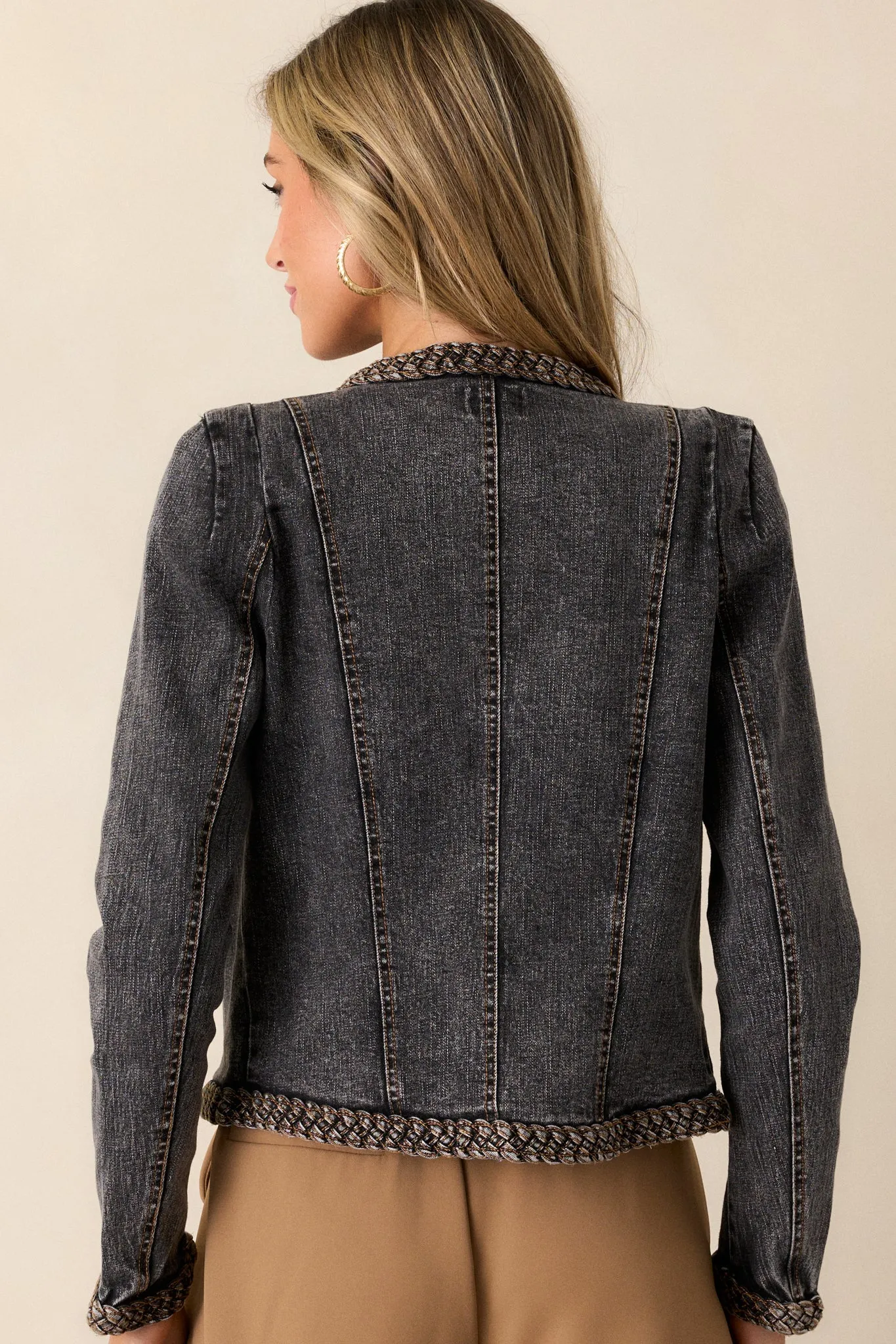 Shattered Illusions Black Denim Jacket