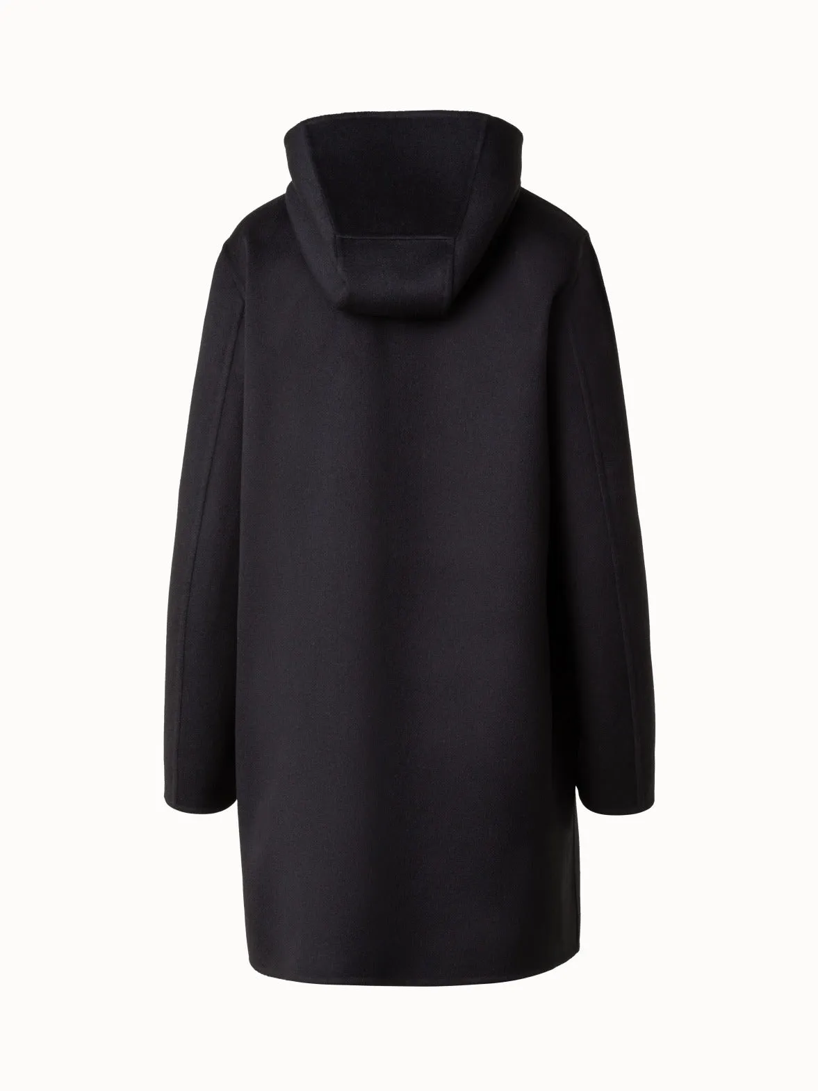 Short 100% Cashmere Coat with Hood