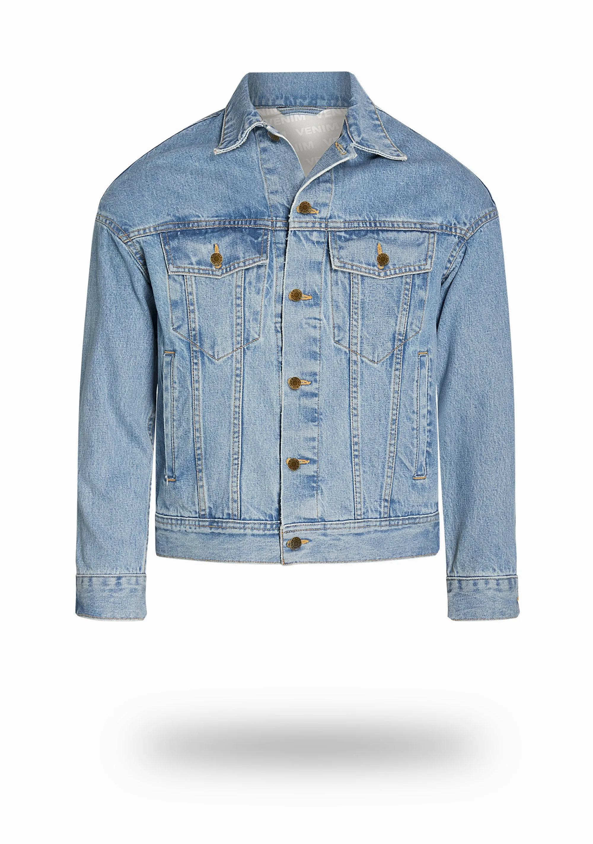 Shorter Light Wash Denim Jacket