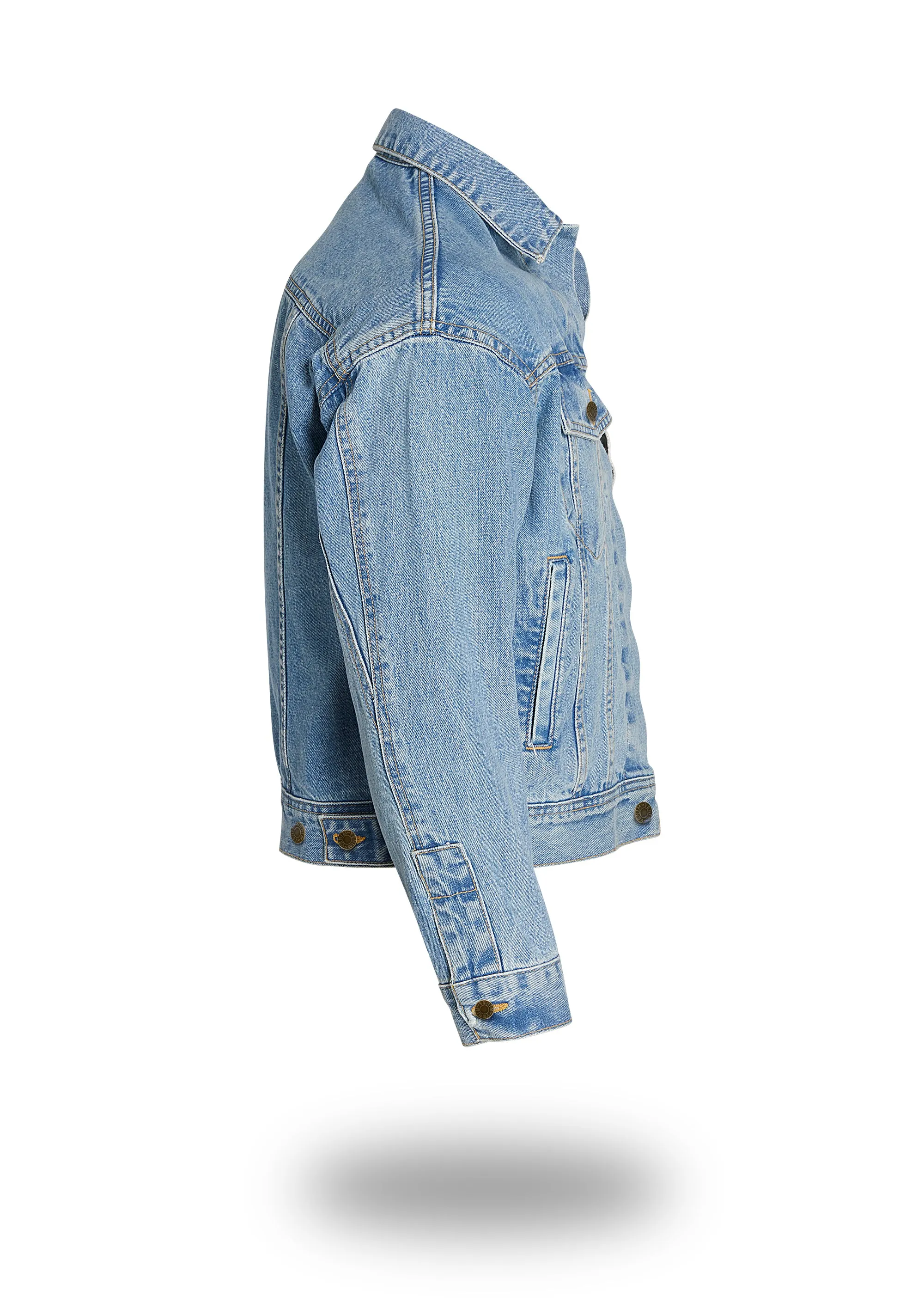 Shorter Light Wash Denim Jacket