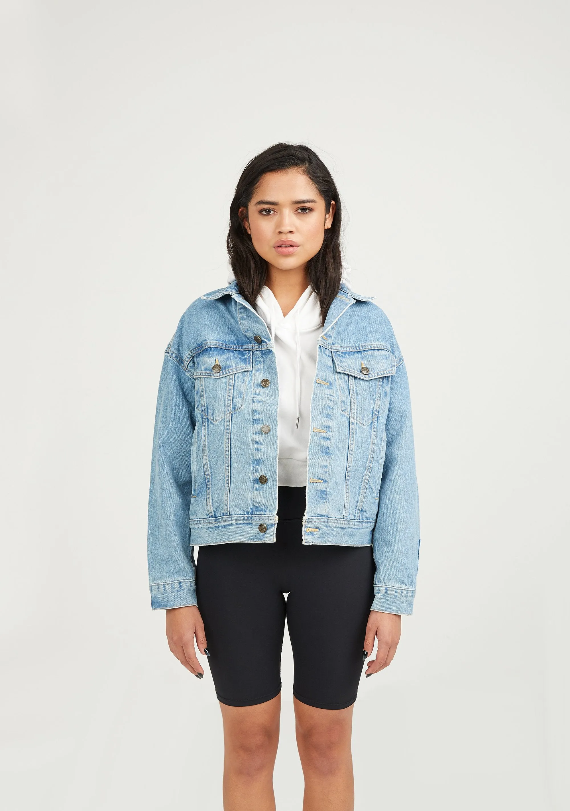 Shorter Light Wash Denim Jacket