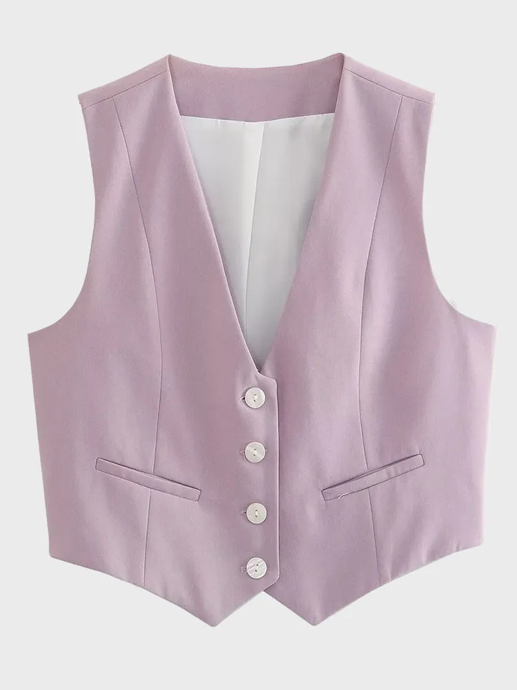 Single-Breasted Suit Vest