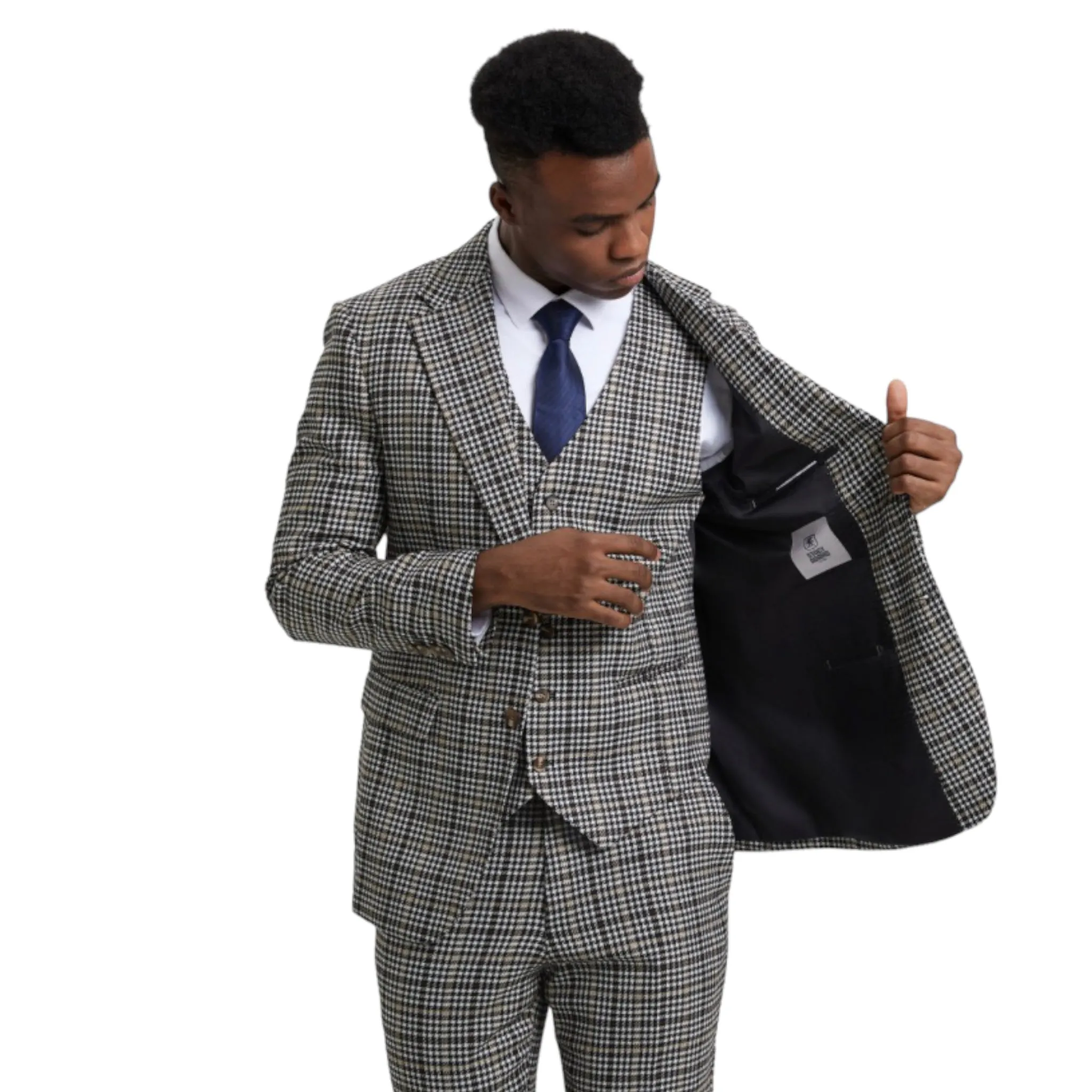 STACY ADAMS: Plaid 3pc. Suit SM162H1