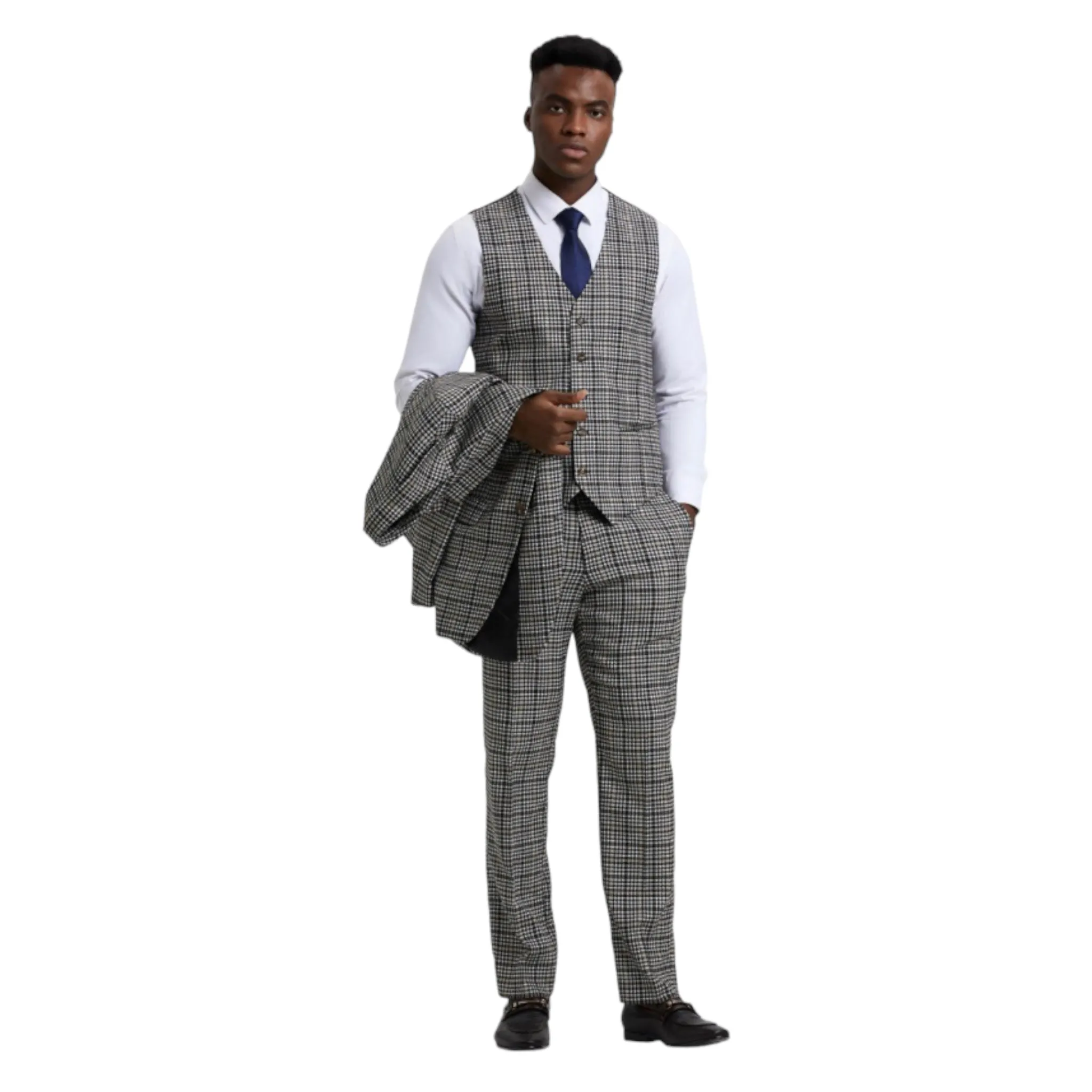 STACY ADAMS: Plaid 3pc. Suit SM162H1