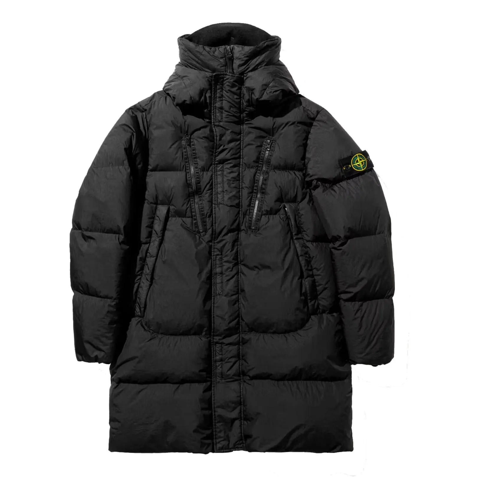 Stone Island Junior Black Crinkle Reps R-Nylon Down Parka