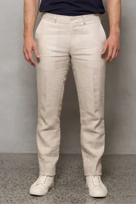 Straight Linen Trouser: Oatmeal