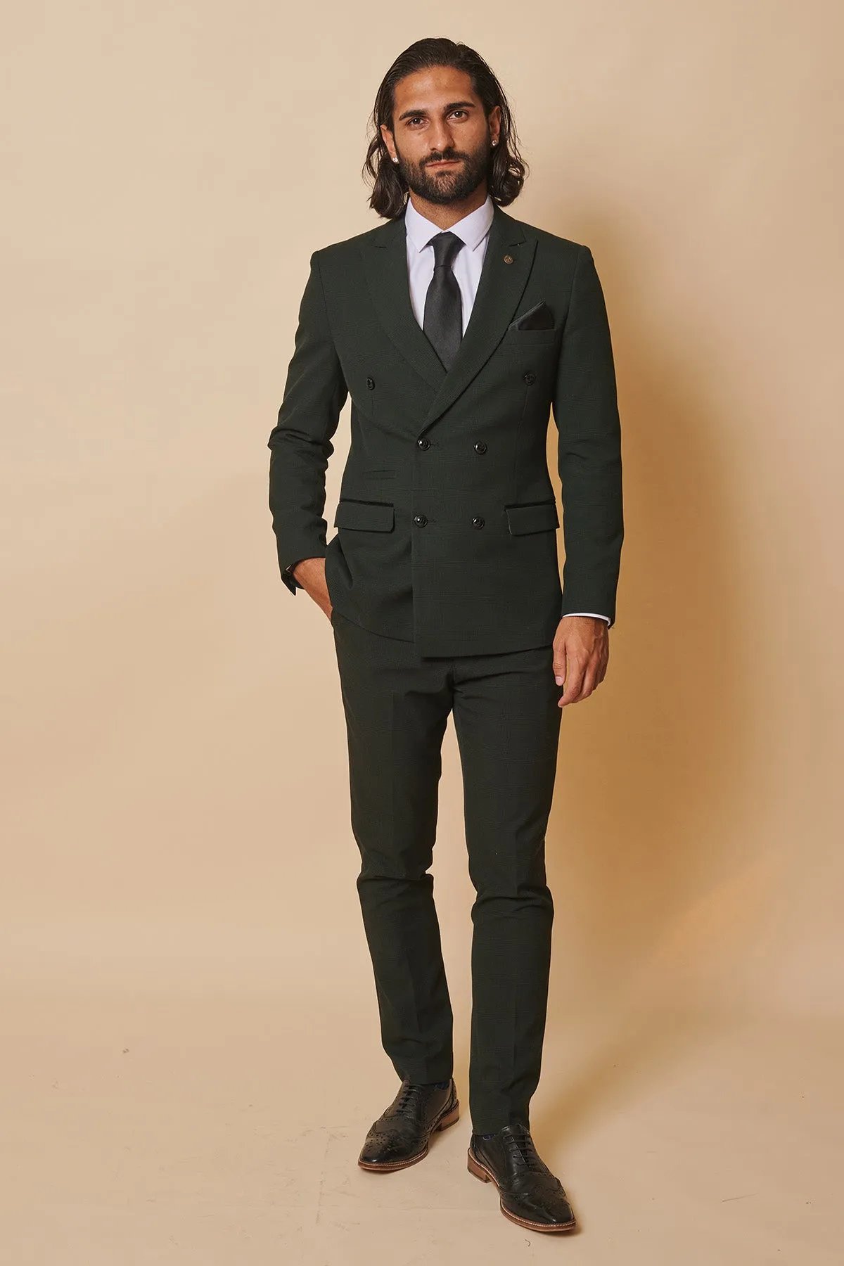 The WBA Collection - BROMLEY Olive Green Double Breasted Suit As Worn By Darnell Furlong