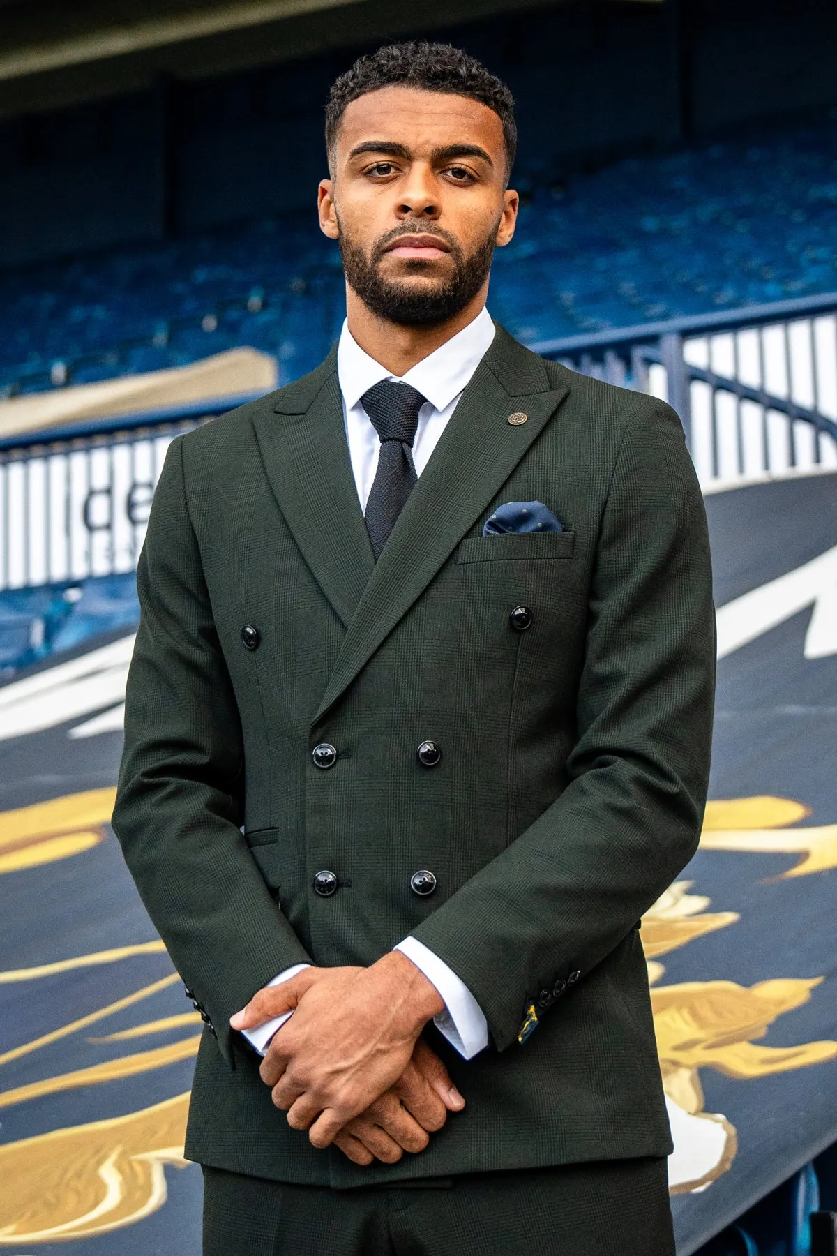 The WBA Collection - BROMLEY Olive Green Double Breasted Suit As Worn By Darnell Furlong