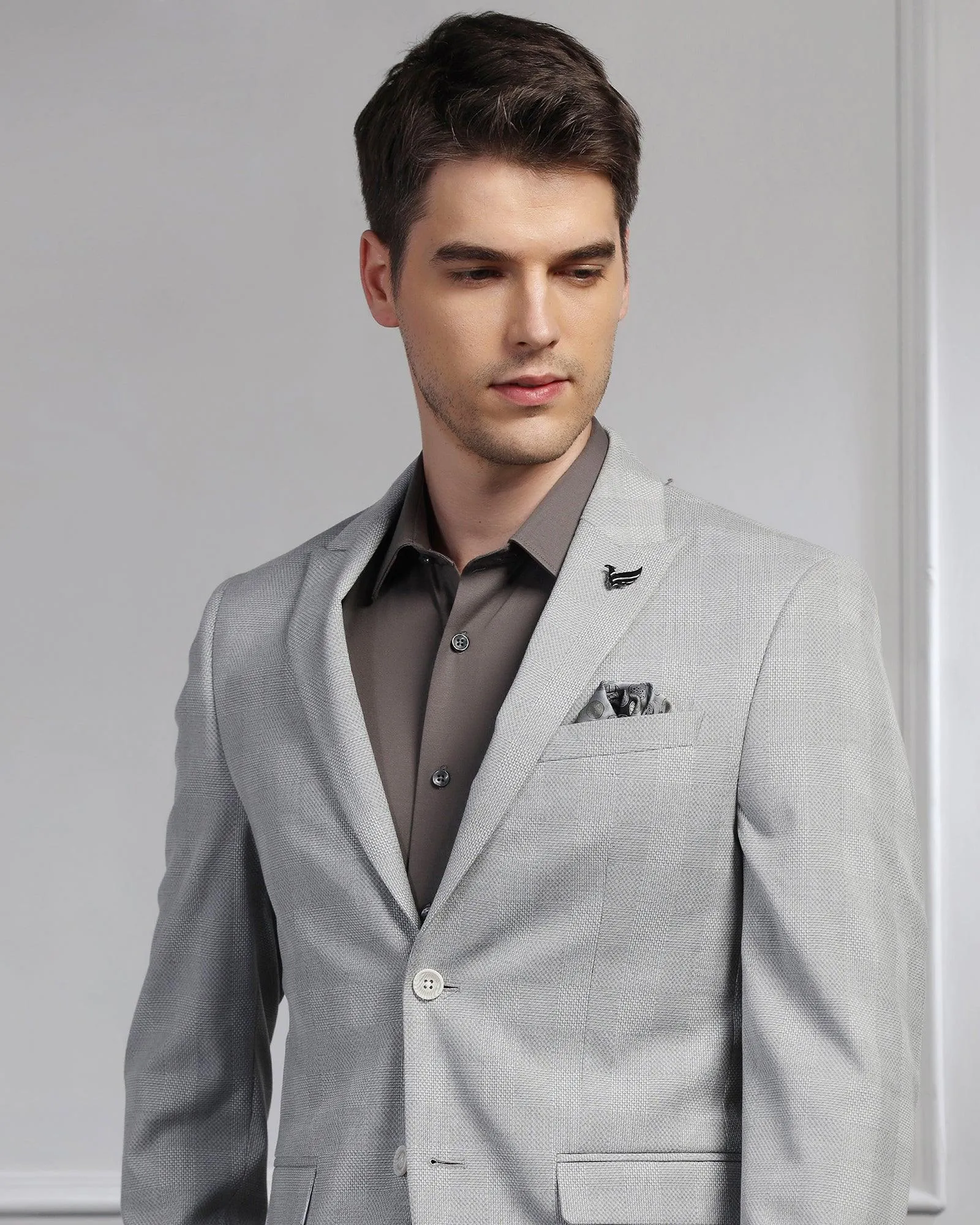 Two Piece Grey Check Formal Suit - Jayce