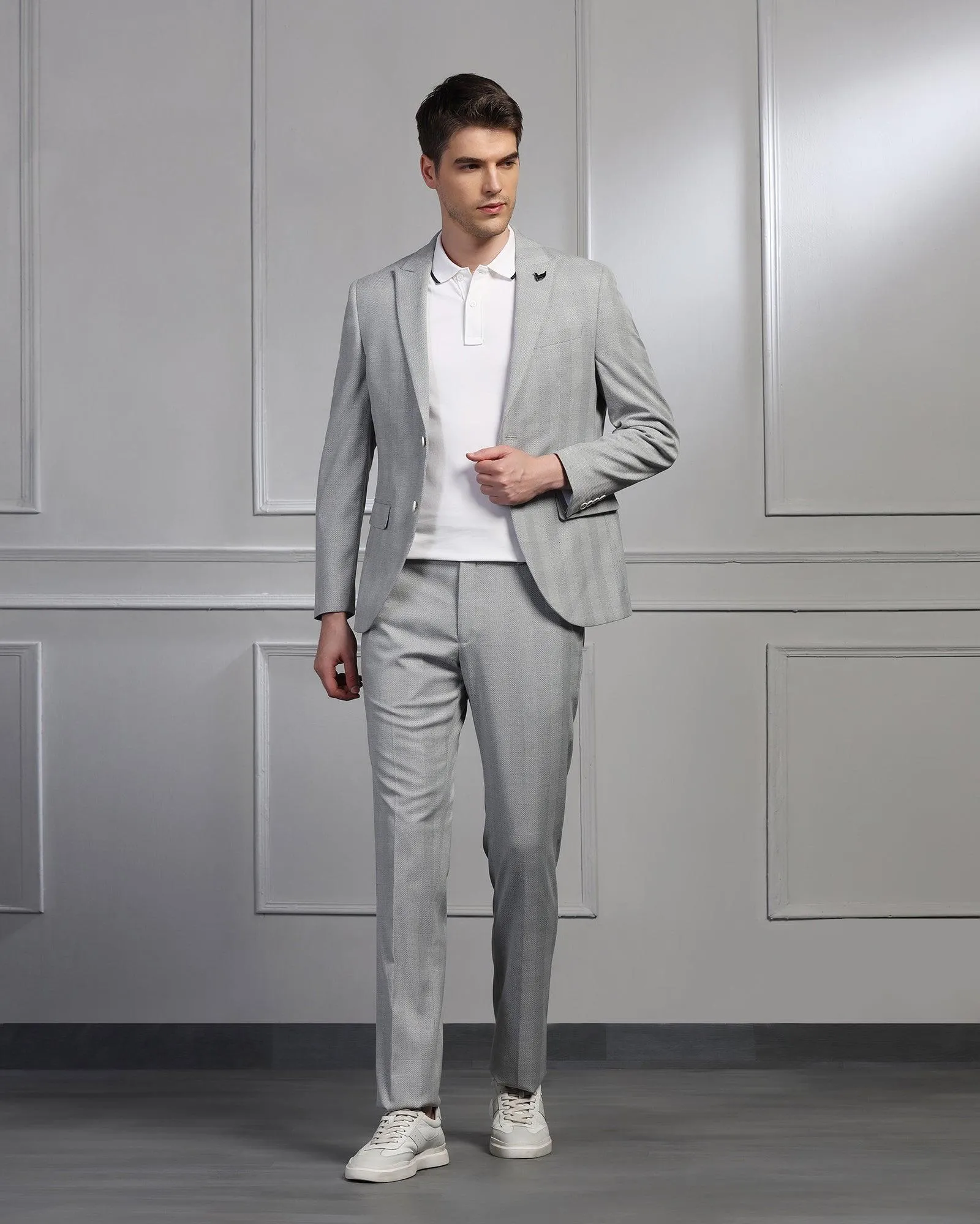 Two Piece Grey Check Formal Suit - Jayce