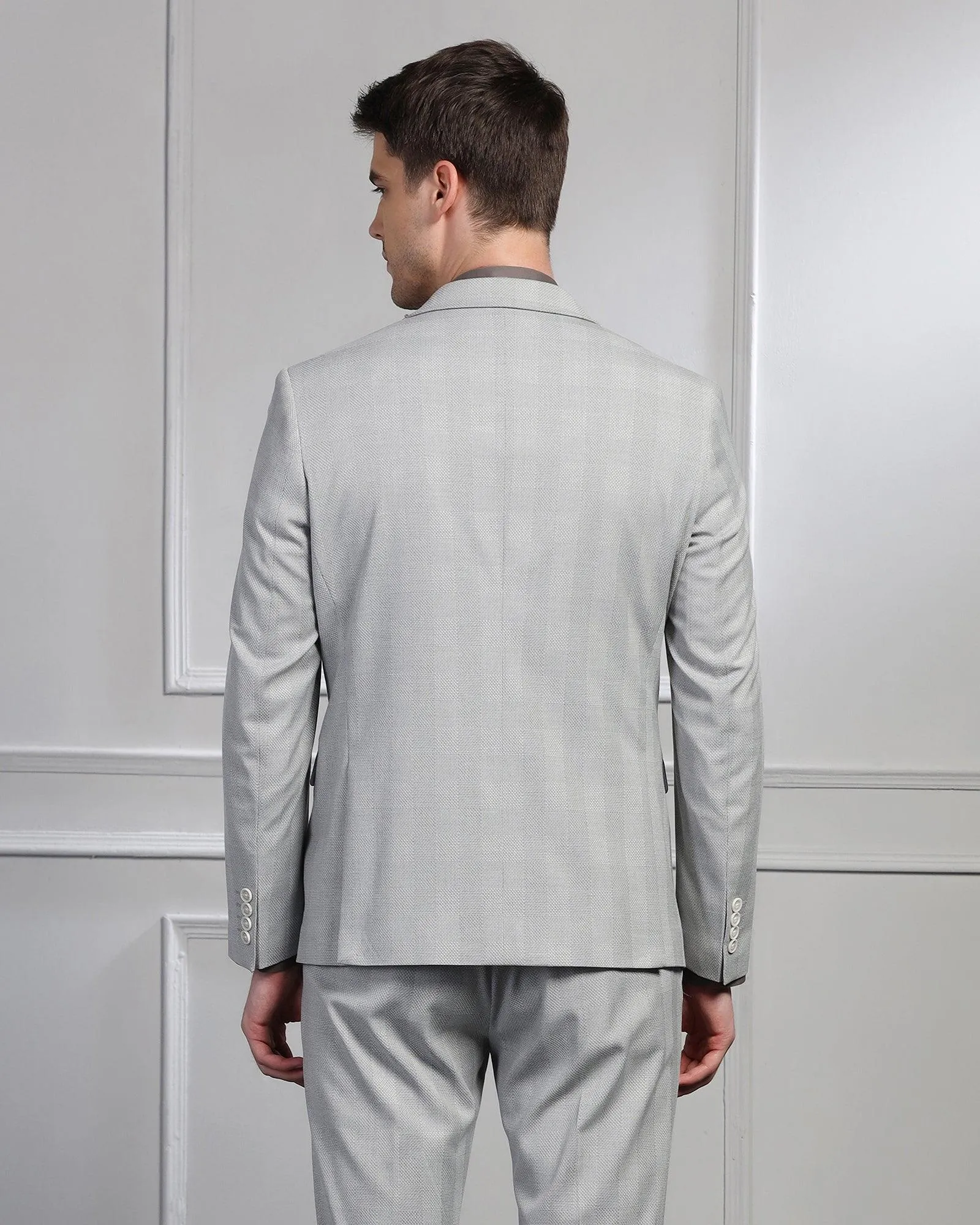 Two Piece Grey Check Formal Suit - Jayce