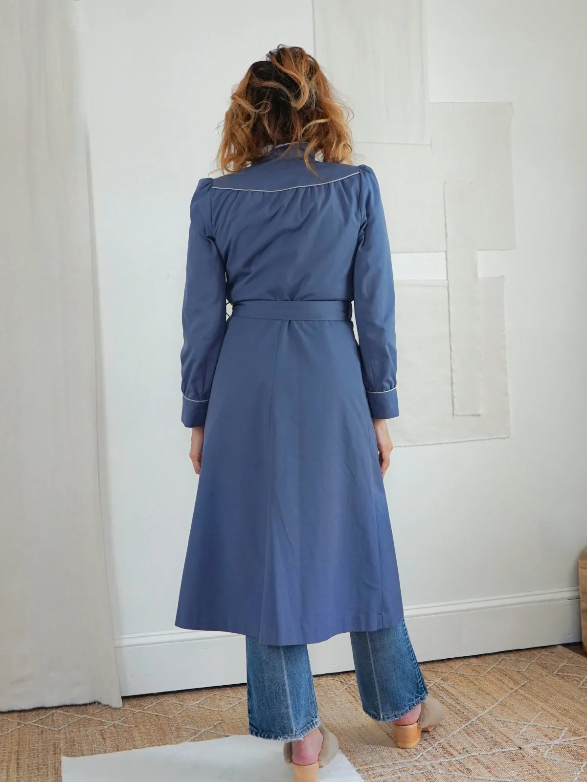 Vintage Periwinkle Trench Coat