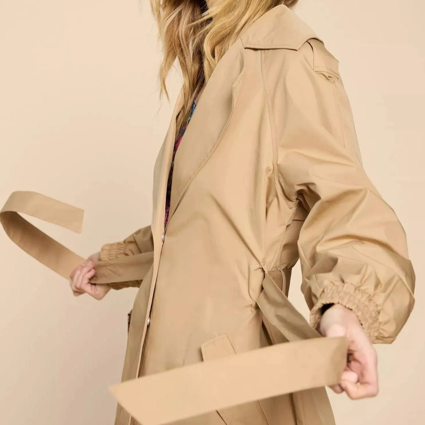 White Stuff Finley Trench Coat in Light Natural