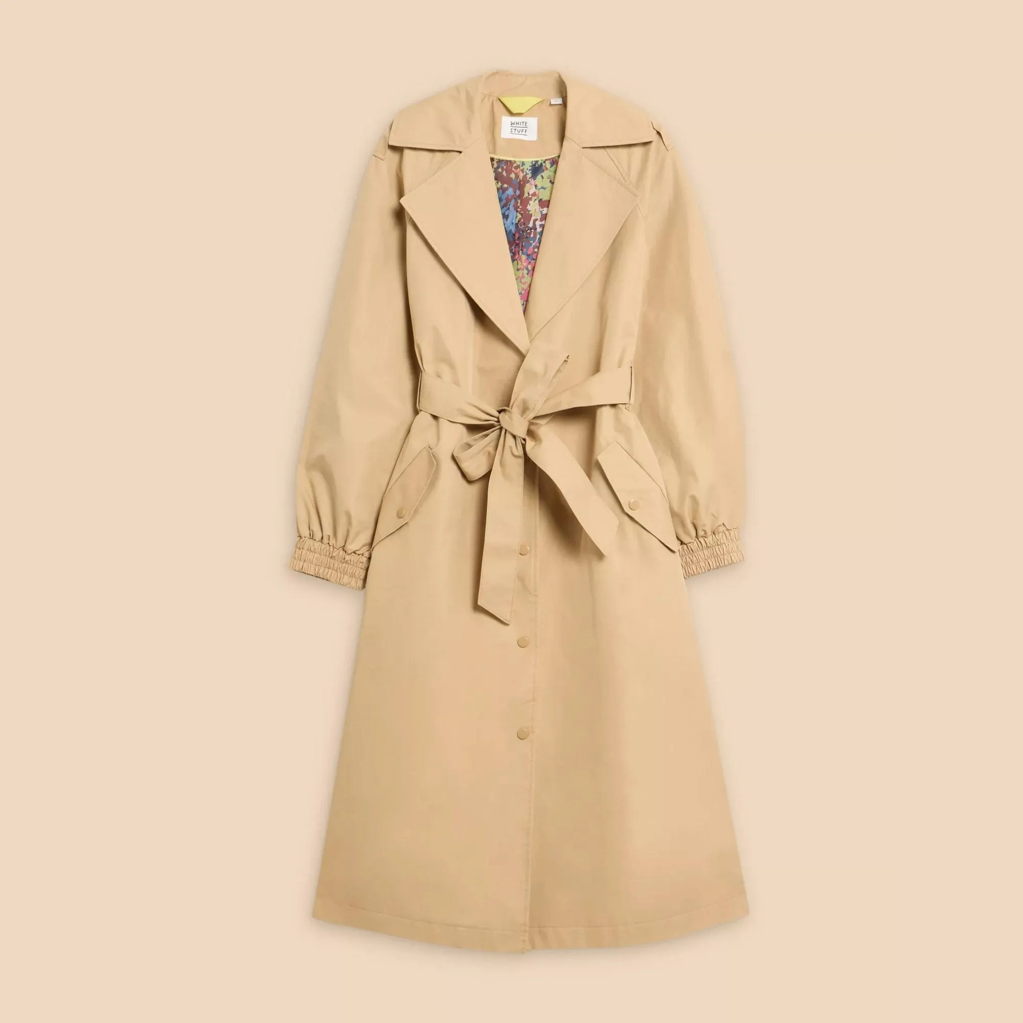 White Stuff Finley Trench Coat in Light Natural