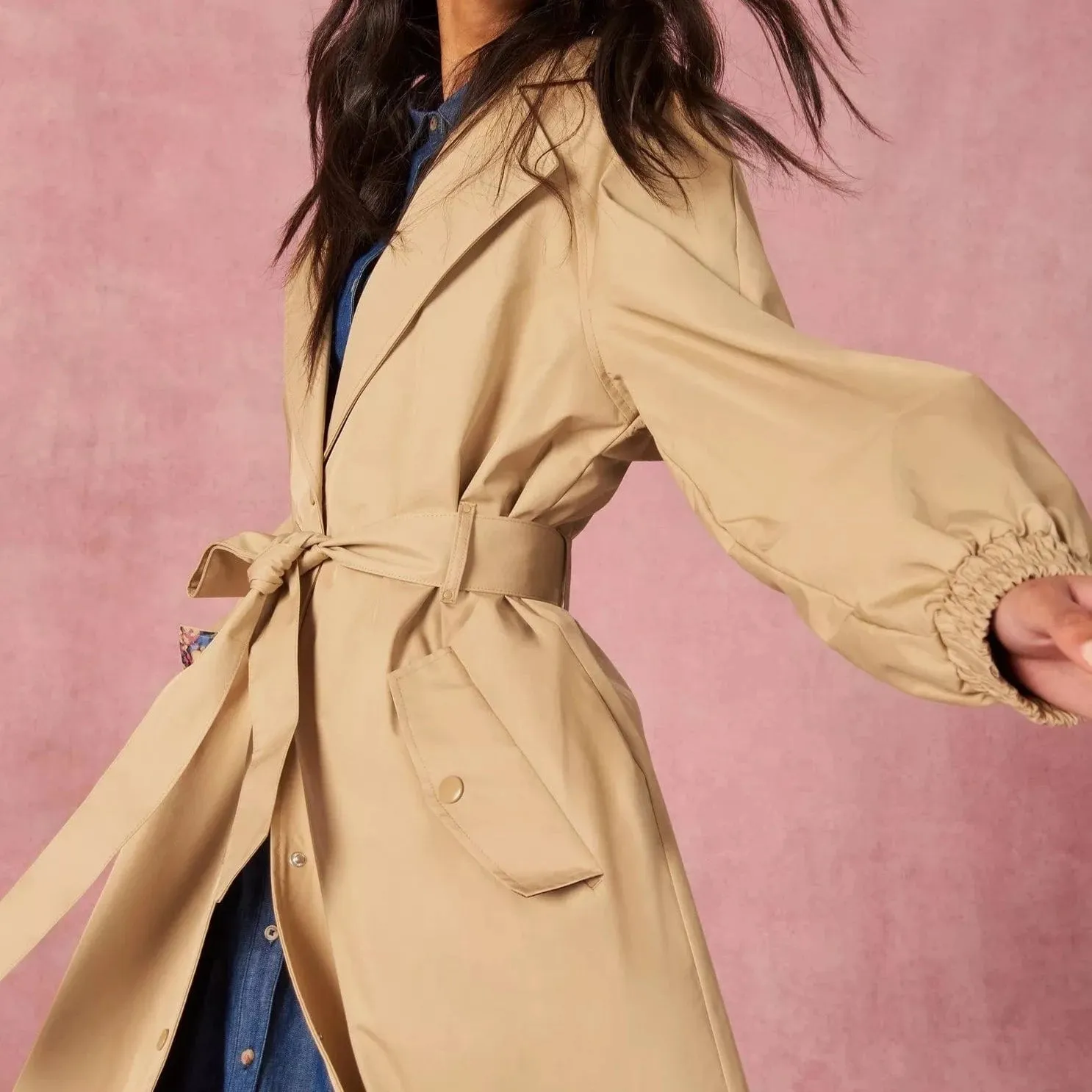 White Stuff Finley Trench Coat in Light Natural