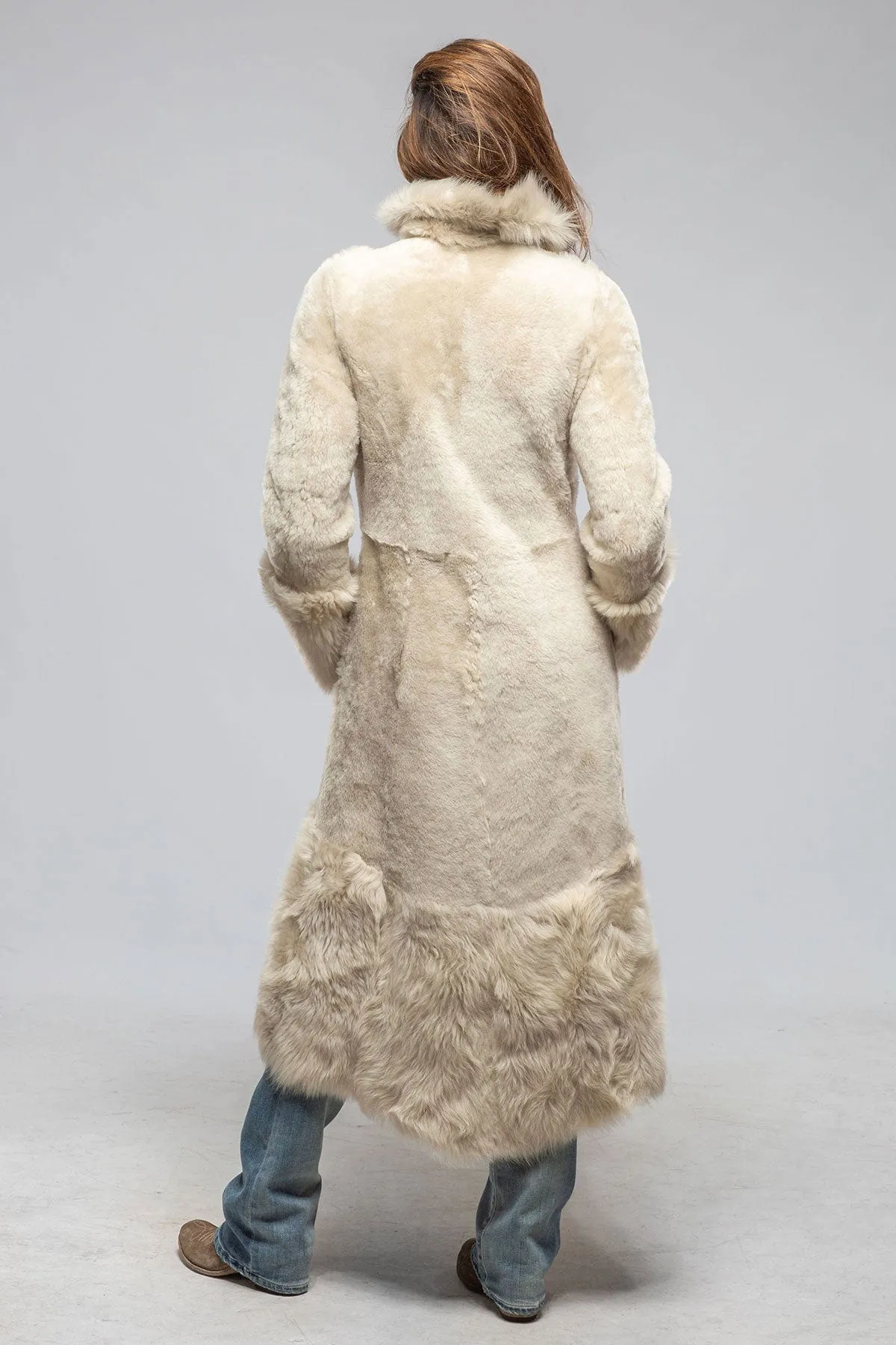 Wild Reversible Long Shearling In Icy Tundra