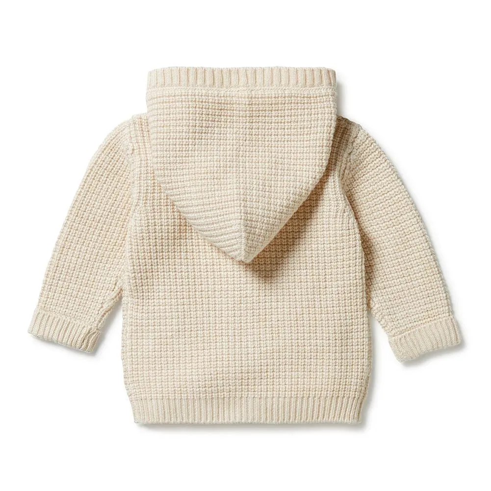 Wilson Frenchy Knitted Button Cardigan - Sand Melange (3-6 Months, 6-8 Kg)