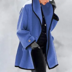 Women's Elegant Warm Wool Winter Trench Coat with Double Buttons | Ideal for Autumn/Winter