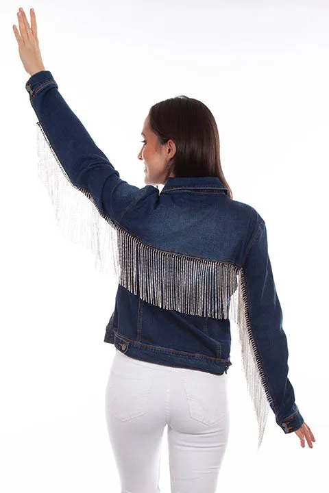 Women's Honey Creek Jacket Collection: Denim Rhinestone Fringe