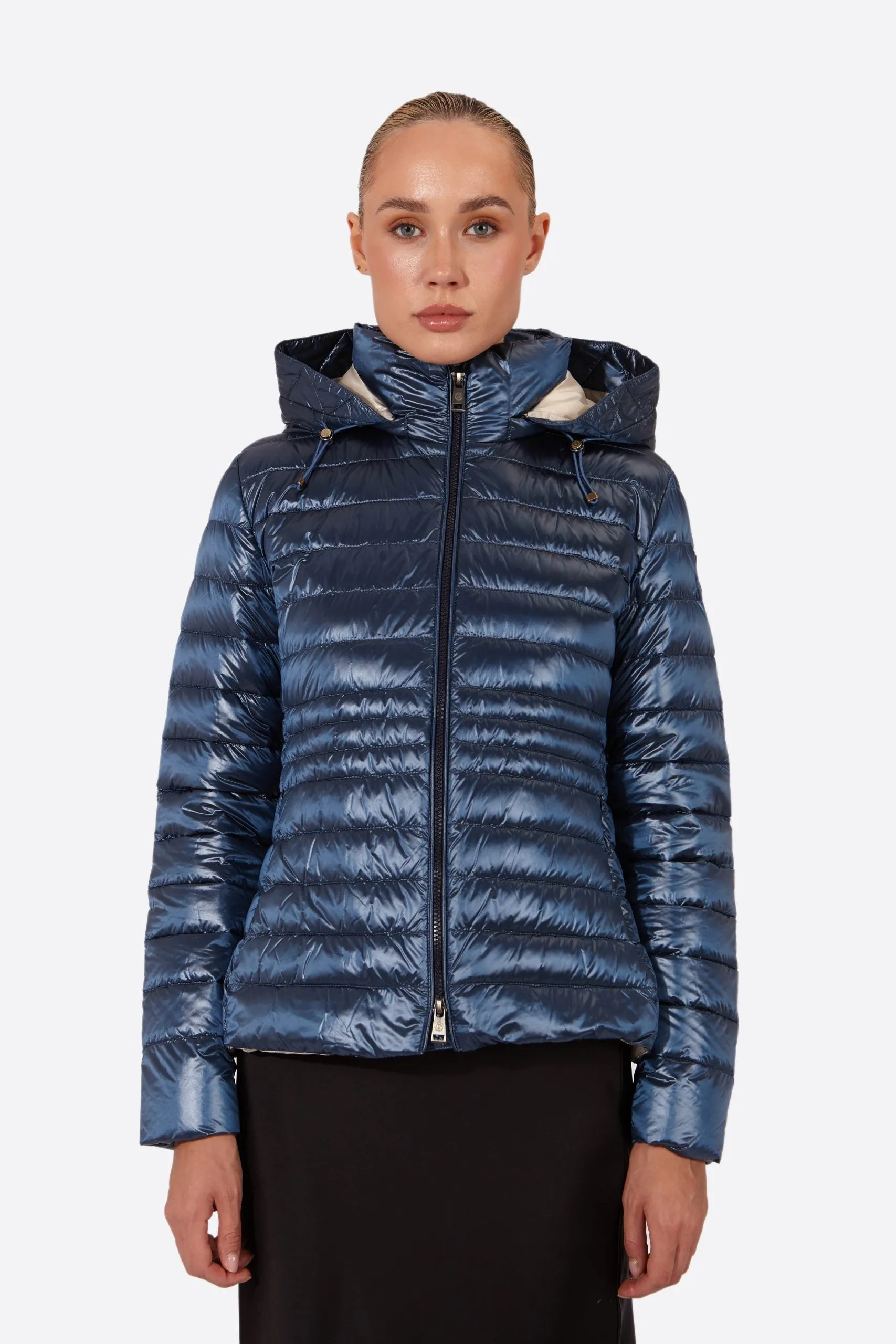 Women's short down jacket HALLEY COBALT