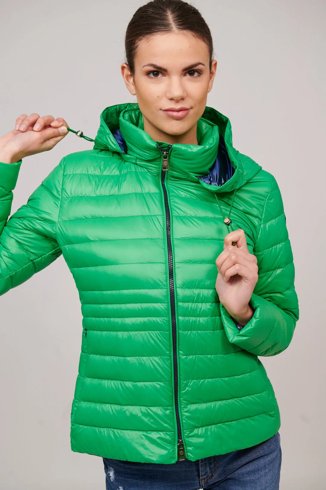 Women's short down jacket HALLEY GREEN