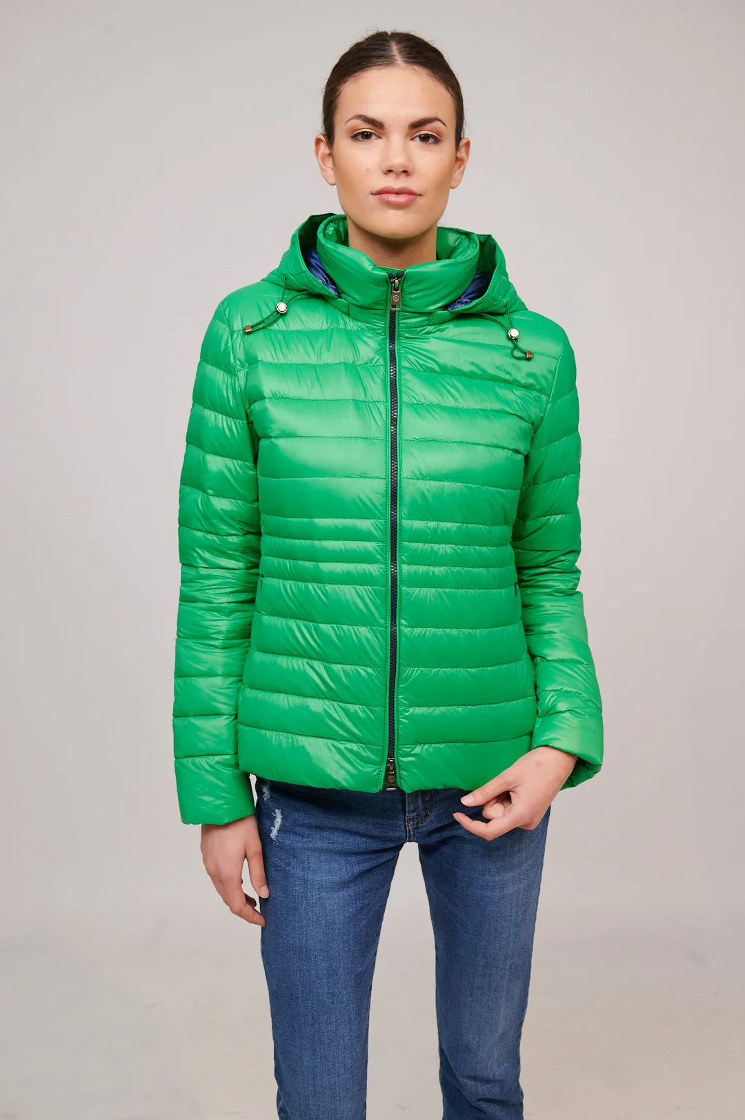 Women's short down jacket HALLEY GREEN