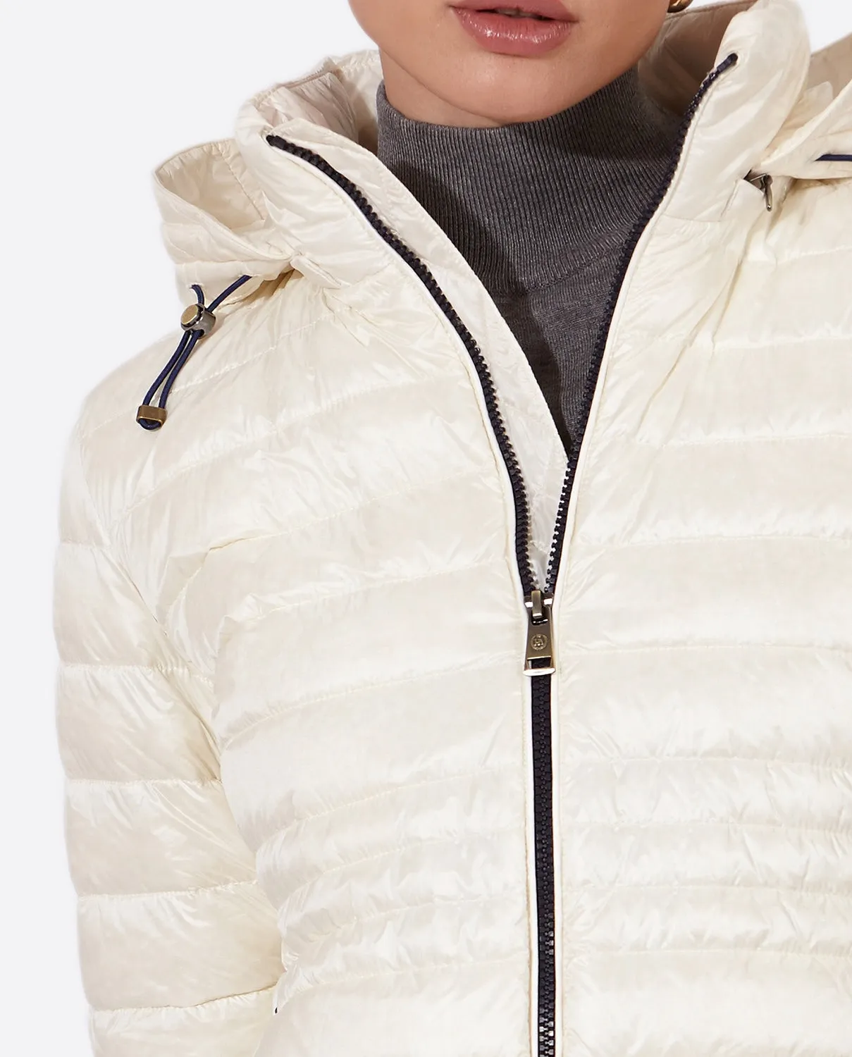 Women's short down jacket HALLEY Nacre