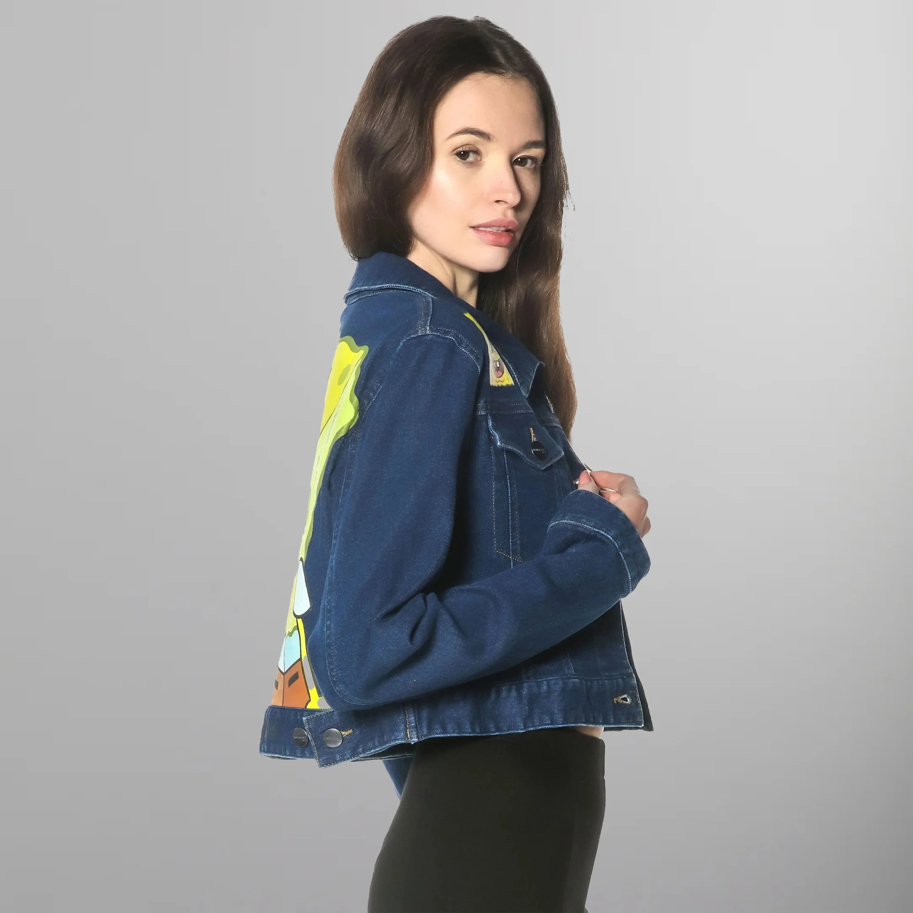 Women's Spongebob Denim Trucker Jacket - FINAL SALE