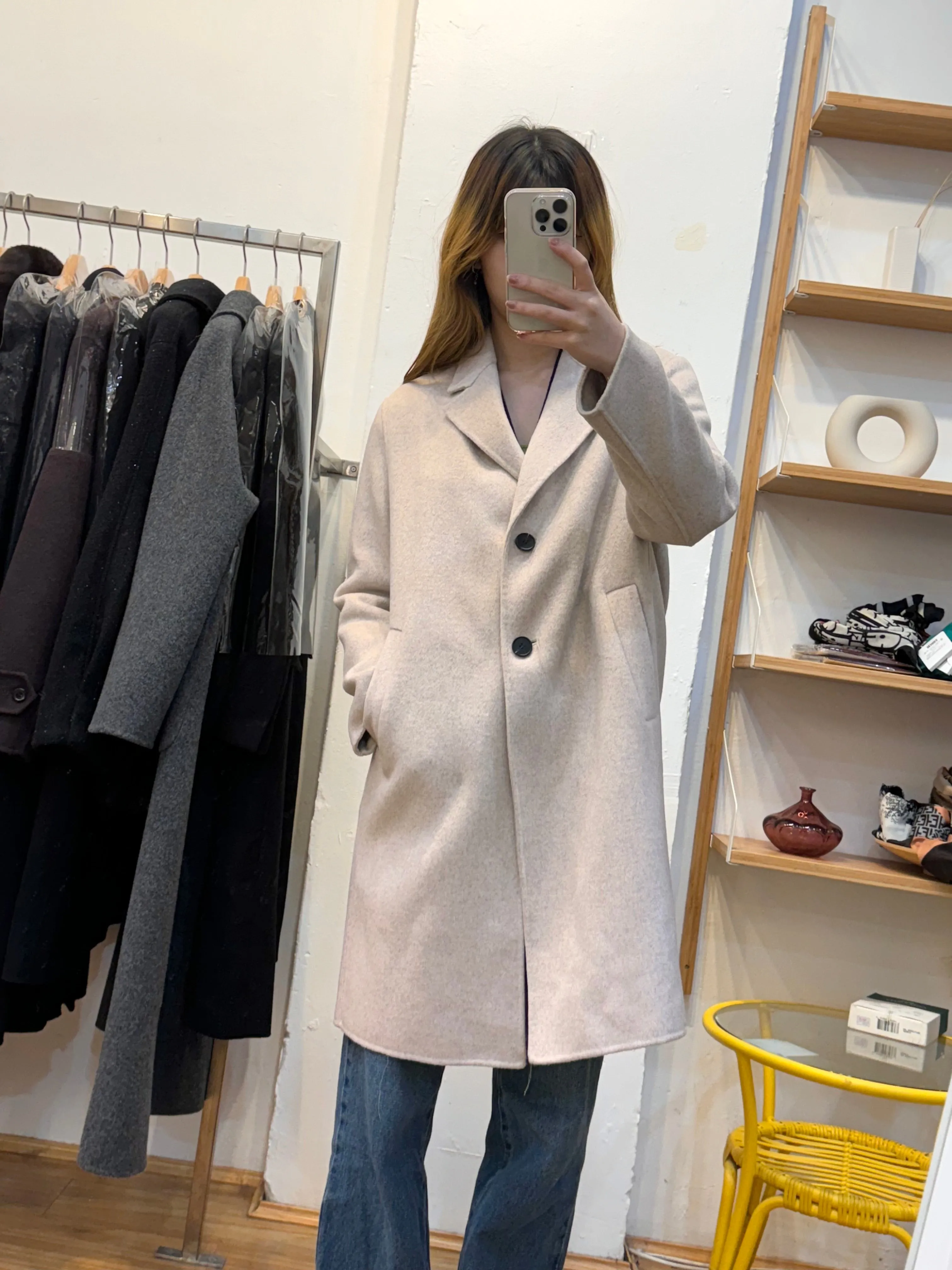 Wool   Cashmere Ivory Coat