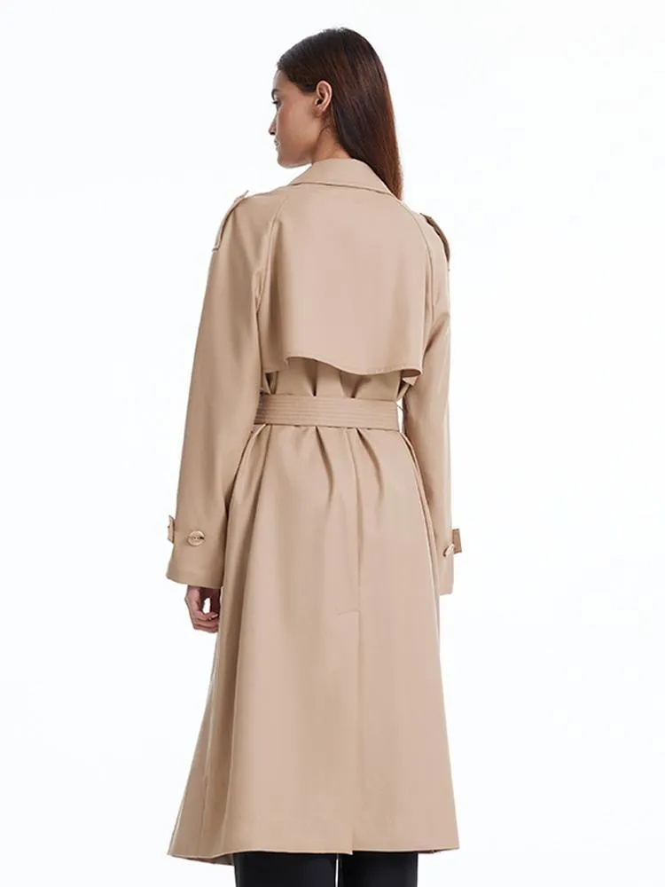 Worsted Woolen Double-Breasted Trench Coat