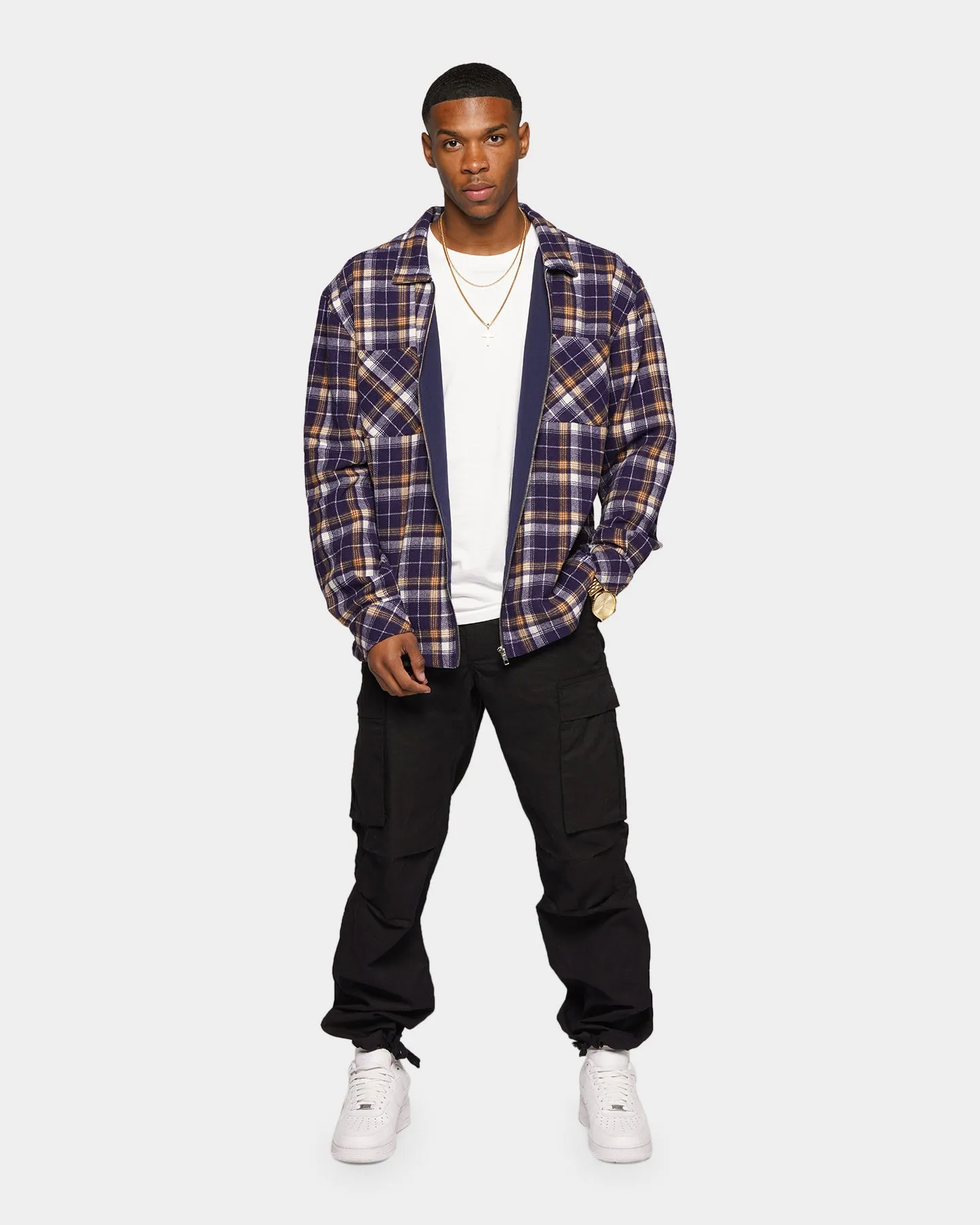 XXIII Soren Plaid Bomber Jacket Blue